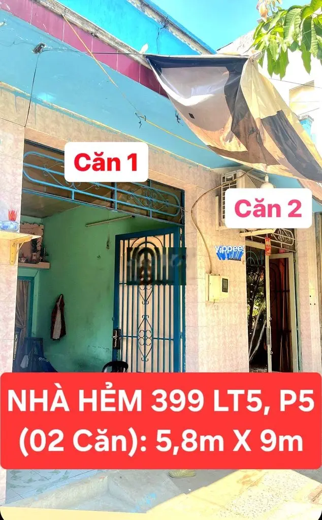 Bán gấp 02 căn nhà đôi H399/.Liên Tỉnh 5, P5, Q8. Ngang 5,6m x Dài 9m