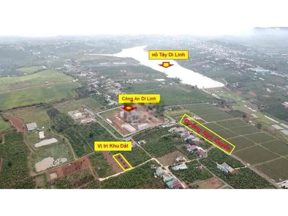 Lô đất 1100m2 ngang 16m kế bên công an Huyện Di Linh