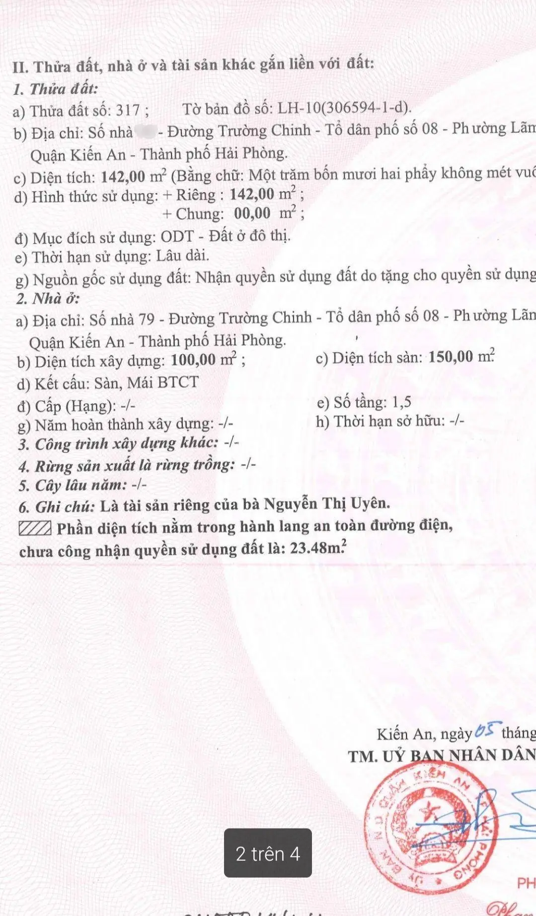 Chính chủ cần bán căn mặt đường Trường Chinh - Kiến An. Chủ còn 1 căn liền kề bên cạnh bán.