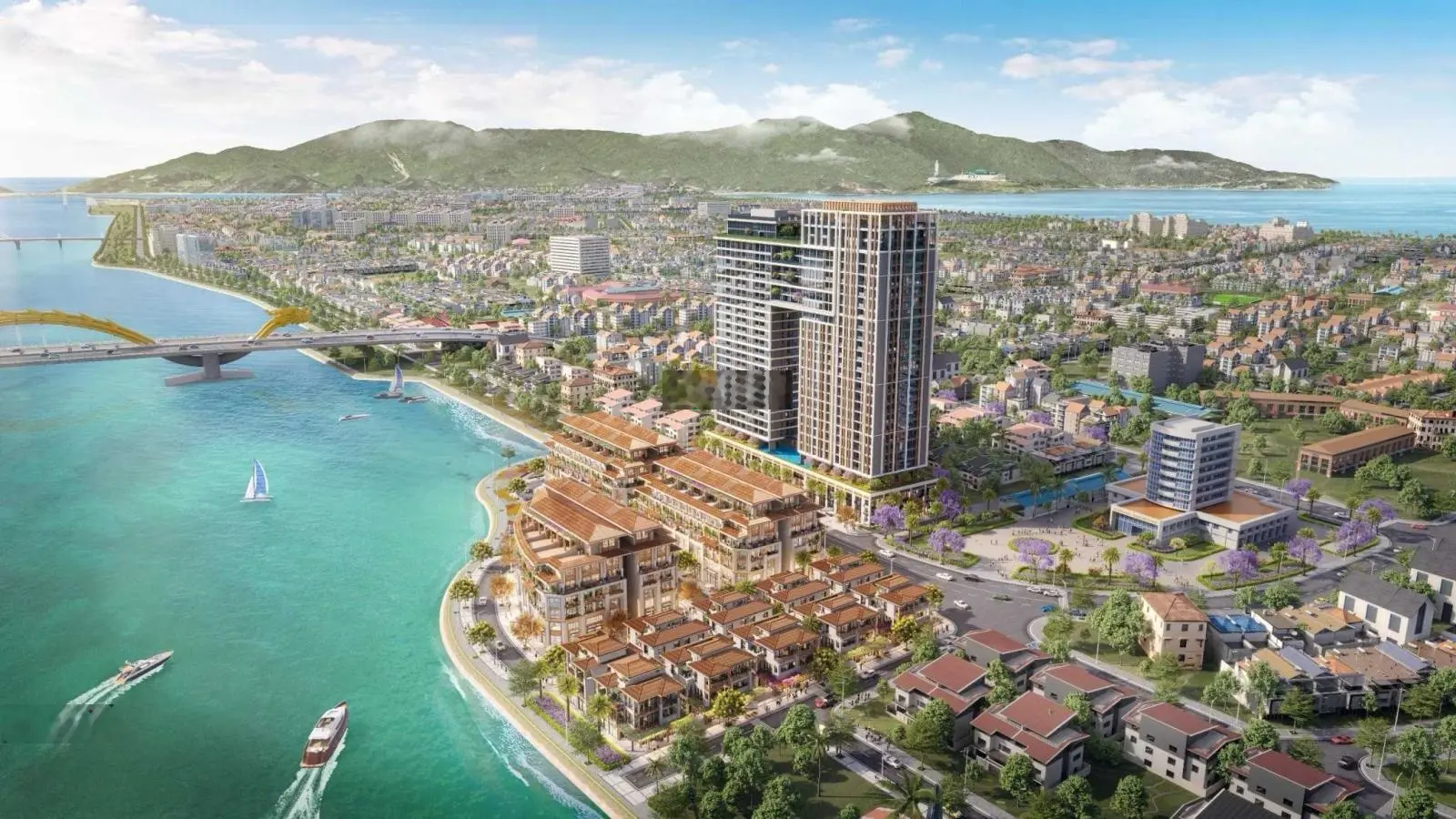 Độc quyền căn góc 2PN view cầu Rồng của Sungroup giá 3,859 tỷ (full giá) - mua trực tiếp CDT