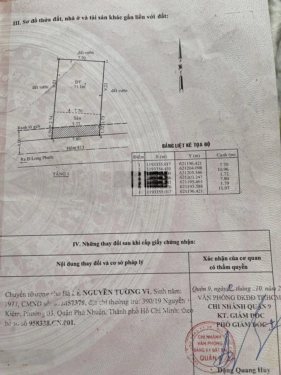 Bán nhà mặt tiền hẻm đường Long Phước Tp. Thủ Đức (Quận 9 cũ)