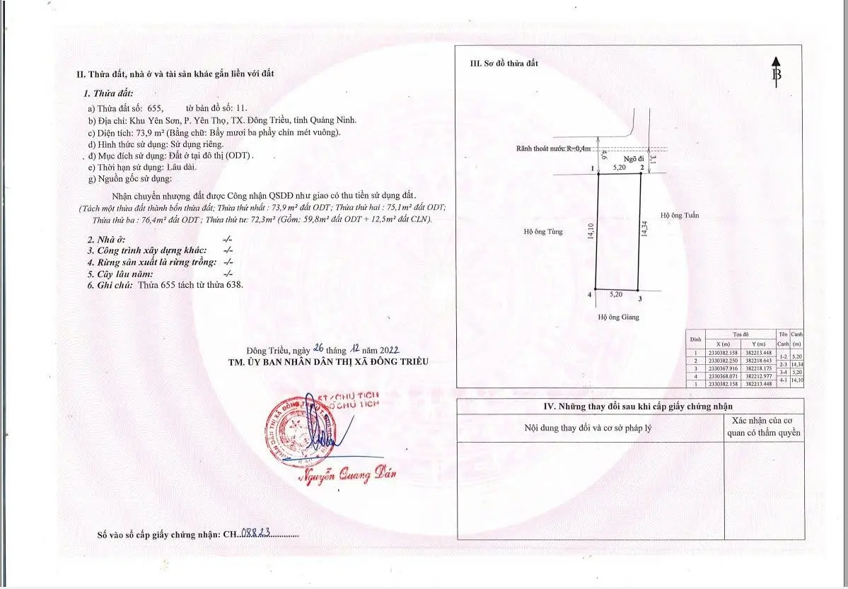 Chuyển nhượng 15 lô đất thuộc khu dân cư Phố Hội, Yên Thọ, Đông Triều, Quảng Ninh