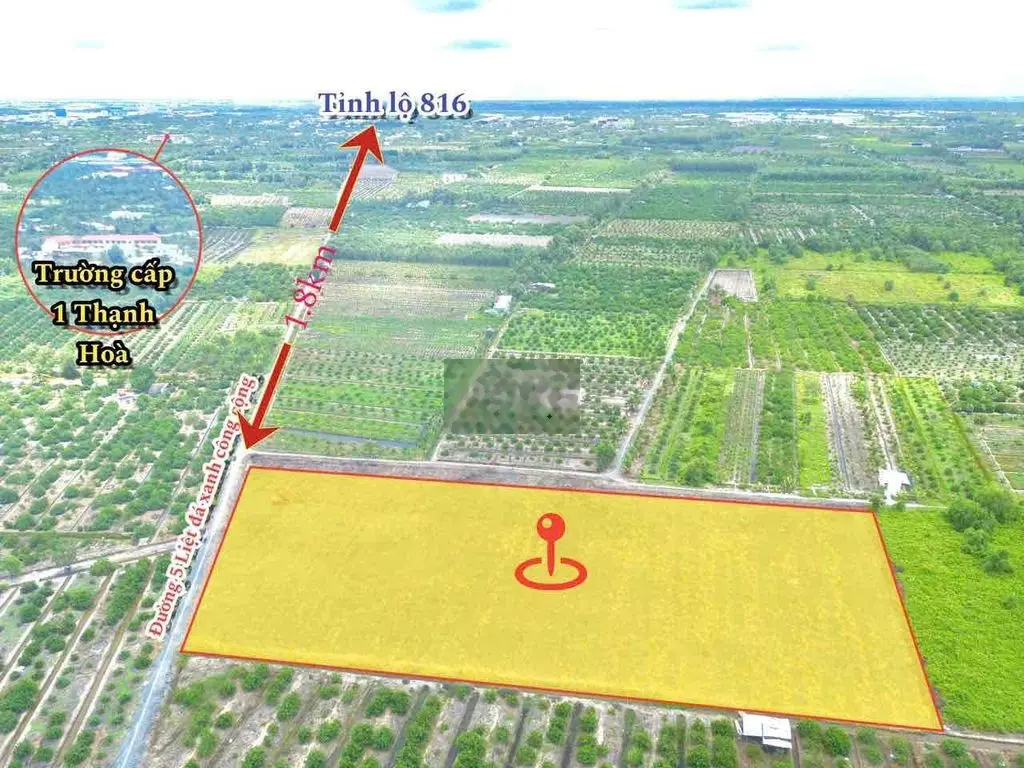 đất vườn Thạnh Hoà đường xe hơi thông thoáng