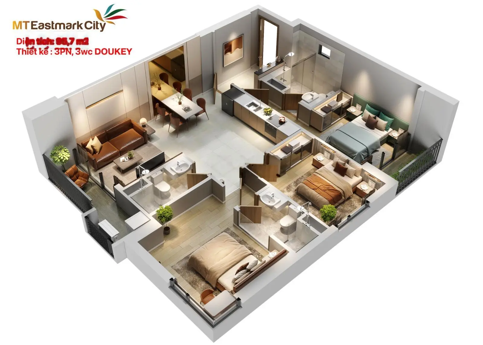 Cần bán căn E.16.13 - loại 3PN, giá gốc 4,3 tỷ chênh 300tr, bao thuế phí
