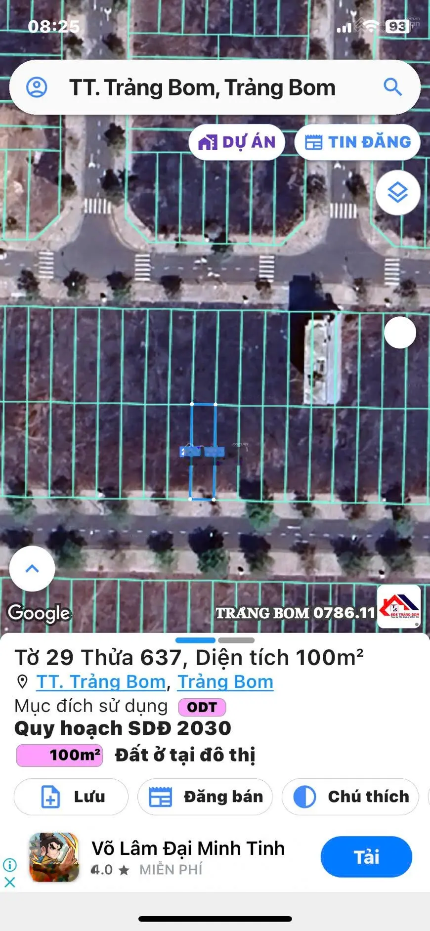 Bán đất tại thị trấn Trảng Bom, giá cực chất, 100m2 full thổ cư, pháp lý đầy đủ