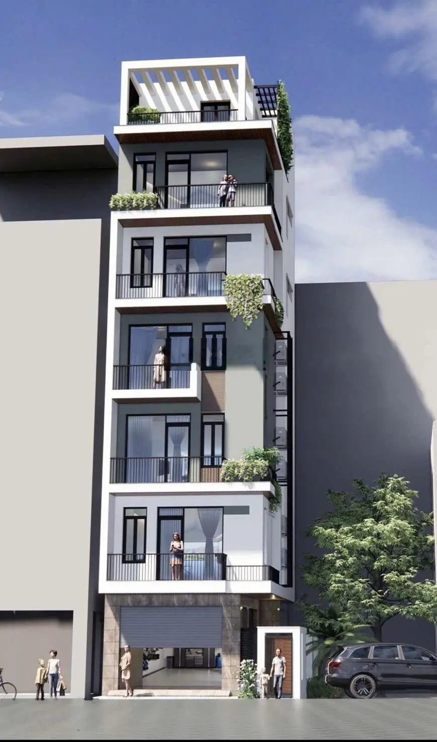 Lạc Long Quân toà nhà 7 tầng thang máy 51m2 MT 5.7m lô góc 2 mặt thoáng view Hồ Tây view Lotte