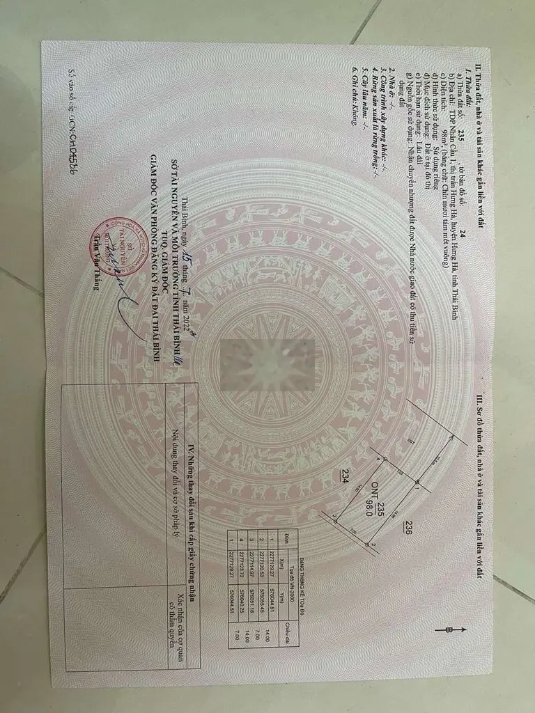 Nhà khu đô thị Nhân cầu 1 thị trấn Hưng Hà, Thái Bình. Dt 98m2 ,full