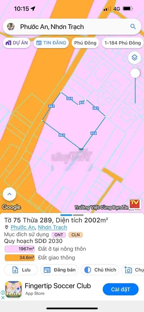 Cần bán 2000m2 đất thổ vườn tại xã Phước An Nhơn Trạch Đồng Nai