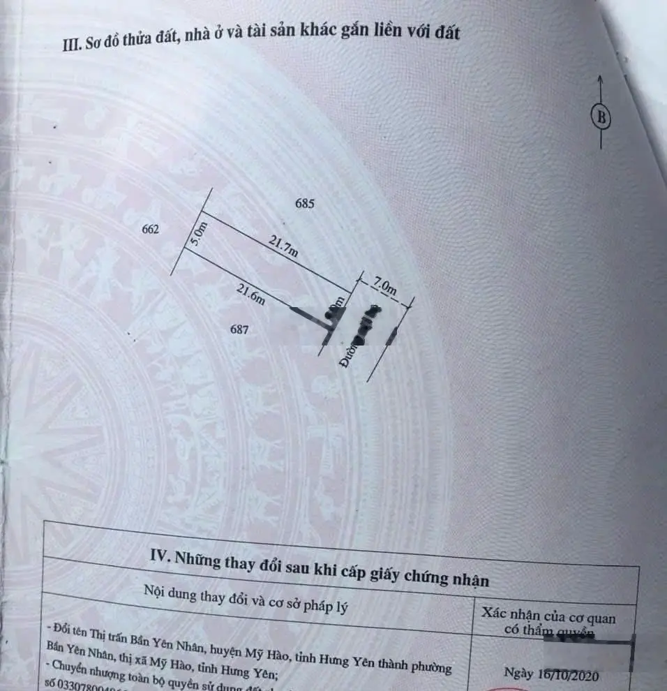 Bán lô đất mặt đường Bùi Thị Cúc Phố Nối kinh doanh đẹp giá 4x tr/m2