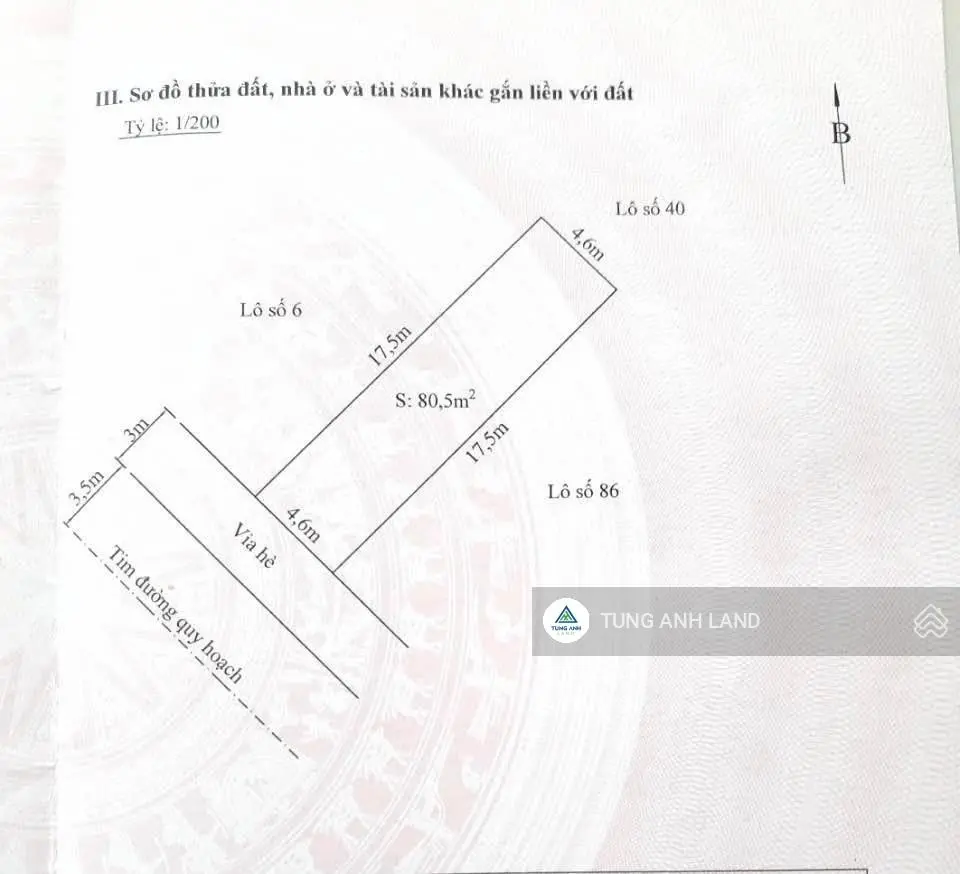 Lô đất 80,5m2 TĐC Phúc Lộc tuyến 2 Lê Hồng Phong ngay sau cục thuế Hải An