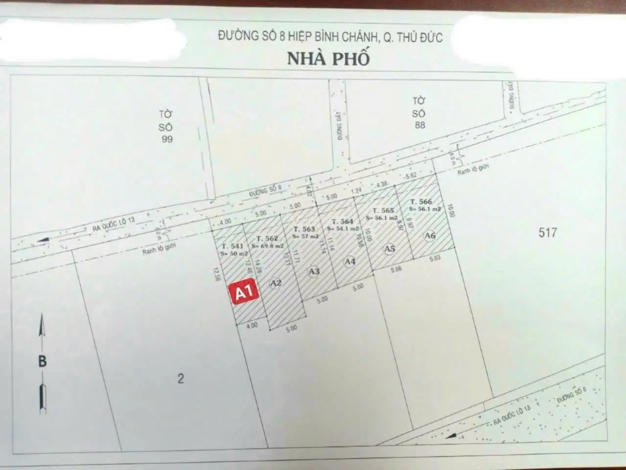 Gấp bán căn nhà phố một trệt 2 lầu MT đường số 8, P. Hiệp Bình Chánh, Tp. Thủ Đức. Cách QL13 100m