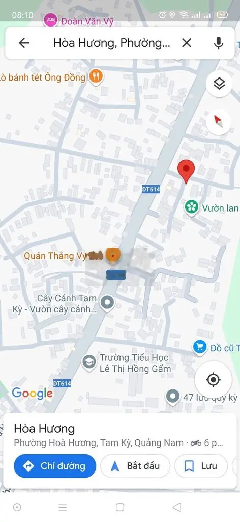 Đất sổ đỏ 115m2 P. Hòa Hương, TP. Tam Kỳ