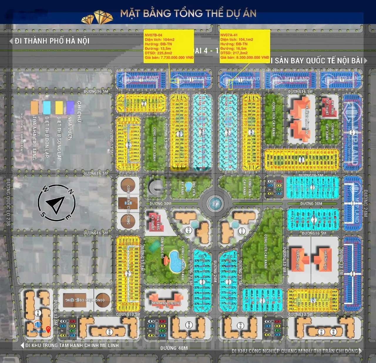 Hud Mê Linh Central mở bán 3 block NV06, BT07, BT*4, BT6, giá từ 51tr/m2, gồm tiền đất + xây thô