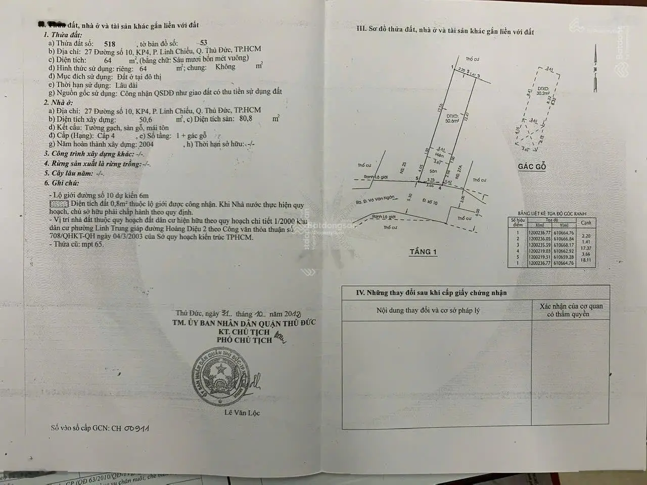 Bán nhà cấp 4 Đường số 10, Linh Chiểu, Thủ Đức - DTSD 80,8m2 - Giá 5,5 tỷ