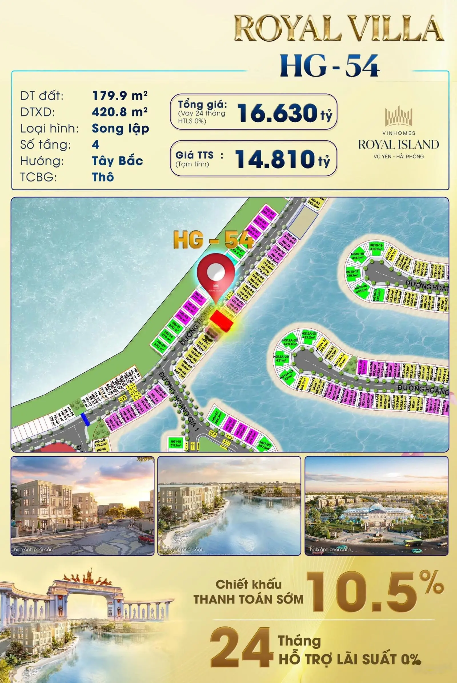 Căn BT song lập Hoàng Gia giá rẻ nhất dự án chỉ ngang giá đất nền xung quanh chính sách siêu tốt