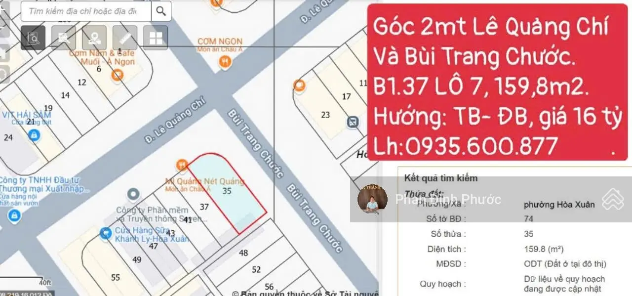 Bán vài lô góc đường lê quảng chí [10m5] tuyến đường sầm uất nhất
