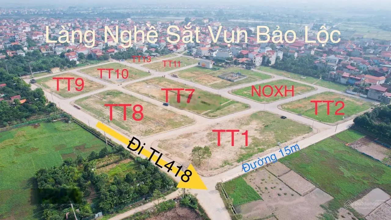 Em ra hàng khu Đồng Tre Lỗ Gió thôn Bảo Lộc xã Võng Xuyên, Phúc Thọ. 138,2m2 đường 15m, vỉa hè 3m