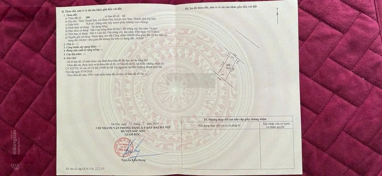 Cần tìm nhà đầu tư cho lô đất tại Thanh Sơn Minh Phú Sóc Sơn Hà Nội