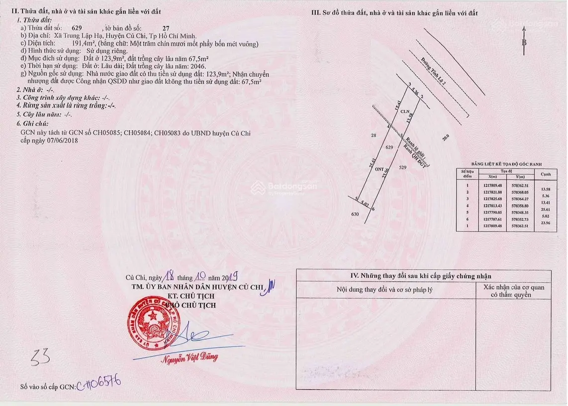 Mặt tiền Tỉnh lộ 2, kế bên ủy ban xã Trung Lập Hạ 191m2 (6x31). Gia đình cần tiền bán nhanh 1,25 tỷ