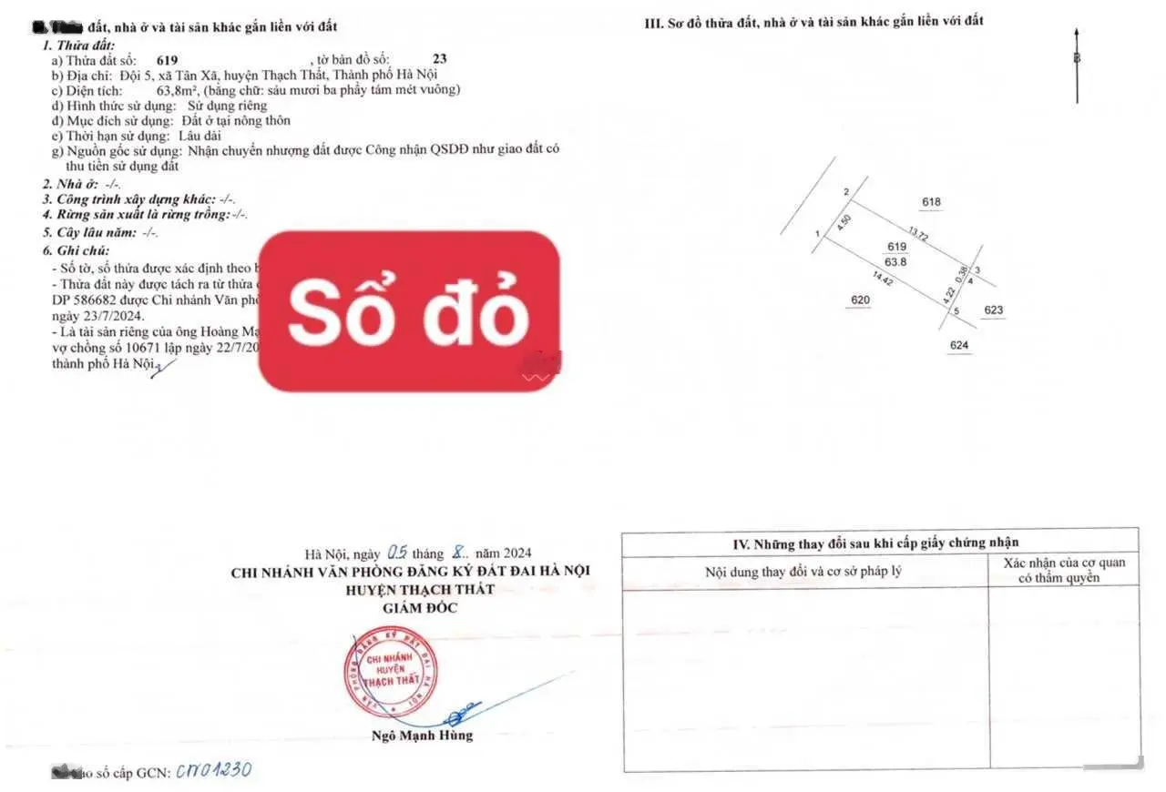 Bán lô đất nền Hòa Lạc 63,8m2 gần sát khu Công nghệ Cao, các trường Đại học lớn giá tốt nhất