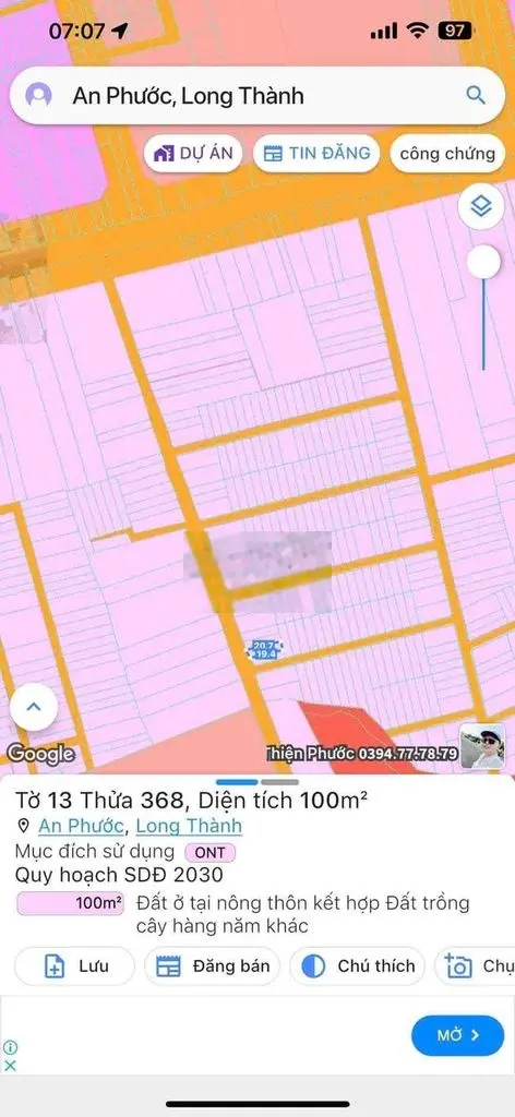 bán đất 1/ Phùng Hưng An phước