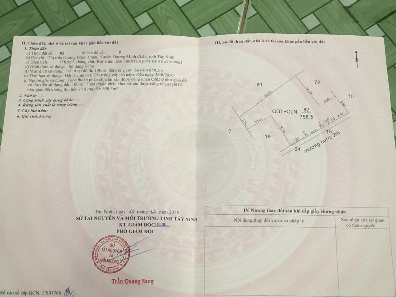 Bán nhà đất mặt tiền Nguyễn Chí Thanh, Dương Minh Châu, Tây Ninh. 1100m2. 8,8 tỷ