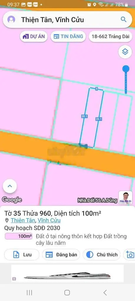 Hạ giá bán nhanh lô đất sổ riêng thổ cư giáp trảng dài