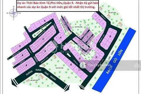 Bán nhanh lô góc vị trí đẹp tại dự án Thời Báo Kinh Tế SG hẻm 68 Bưng Ông Thoàn, P. Phú Hữu, TP TD