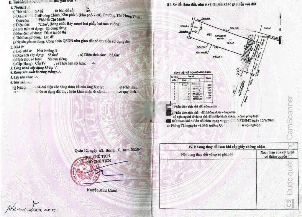 BÁN NHÀ NÁT 4,5×17M HẺM 704/TRƯỜNG CHINH P.THT Q12