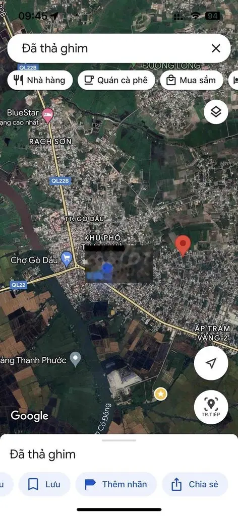 Đất ODT mặt tiền Đường Dương Văn Nốt TT Gò Dầu chỉ 160tr/m ngang