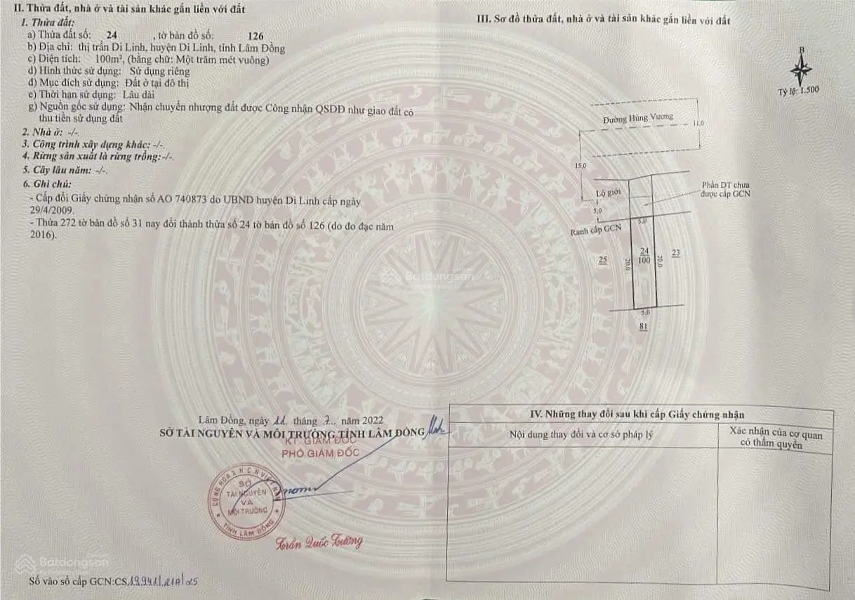 Chính chủ cần bán gấp lô đất ngay TT thị trấn Di Linh, Huyện Di Linh, Lâm Đồng