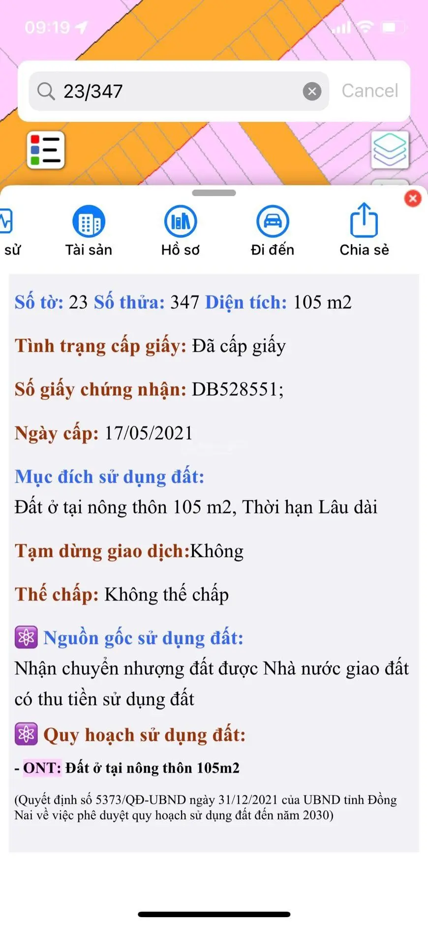 Chính chủ lô đất tđc long khánh, ngay thị trấn 2,5 tỷ full thổ cư