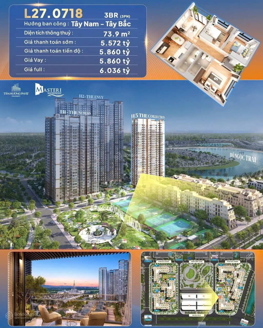 Bán chung cư căn L27.0718 view nội khu công viên đẹp và thoáng nhất Masteri, tặng nội thất