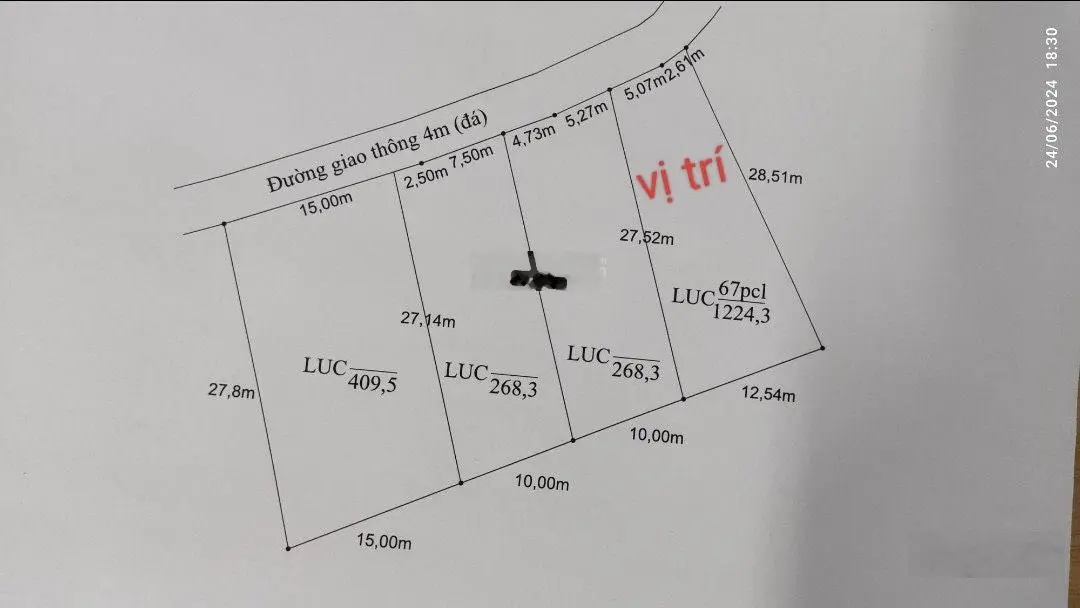 Bán nền đất 7x27 nở hậu 12m giá 210tr còn thương lượng sổ hồng riêng