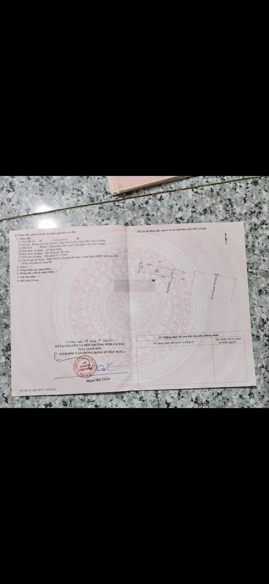 Cần bán gấp đất nền dự án giá 1,8 tỷ VND tại Thị trấn Năm Căn, Cà Mau