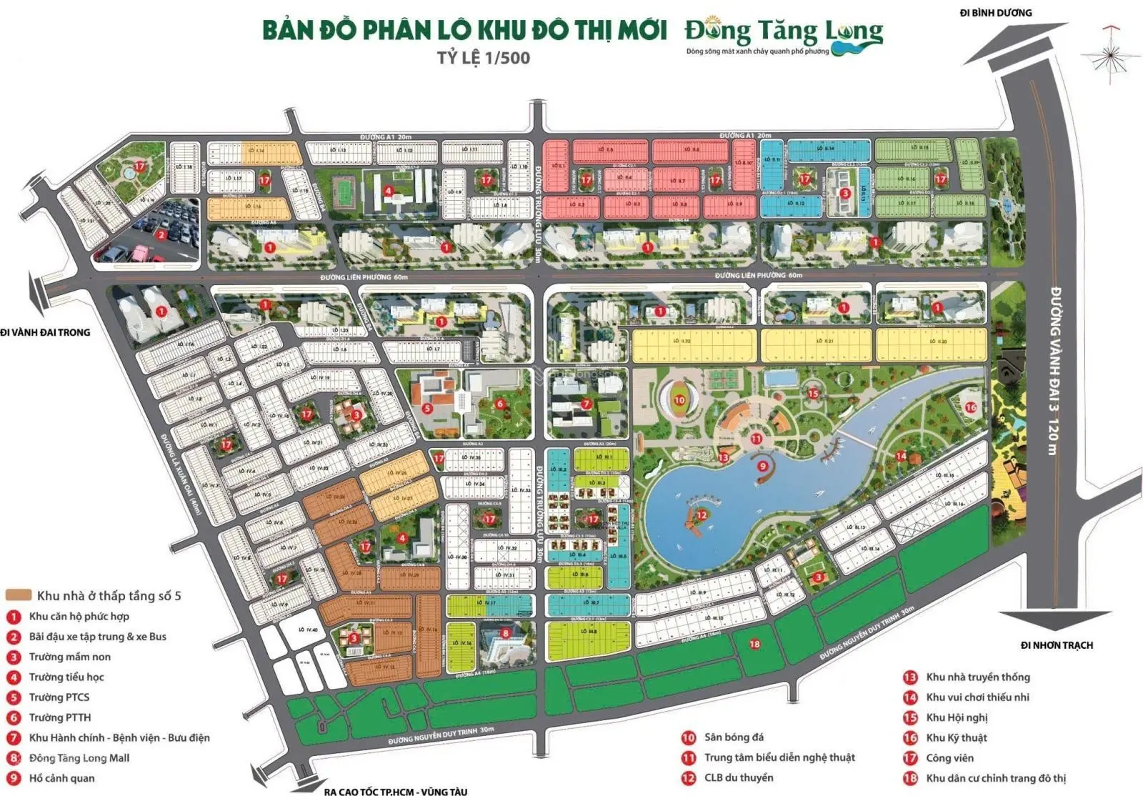 Bán nhà mặt tiền căn góc 5,5x32m, đường 12m KĐT Đông Tăng Long, sổ hồng 173.8m2 đất + nhà 312m2 sàn