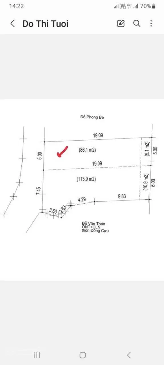 1tỷ9 x 95m2 xã Đông Phương Yên, Chương Mỹ, ô tô tránh