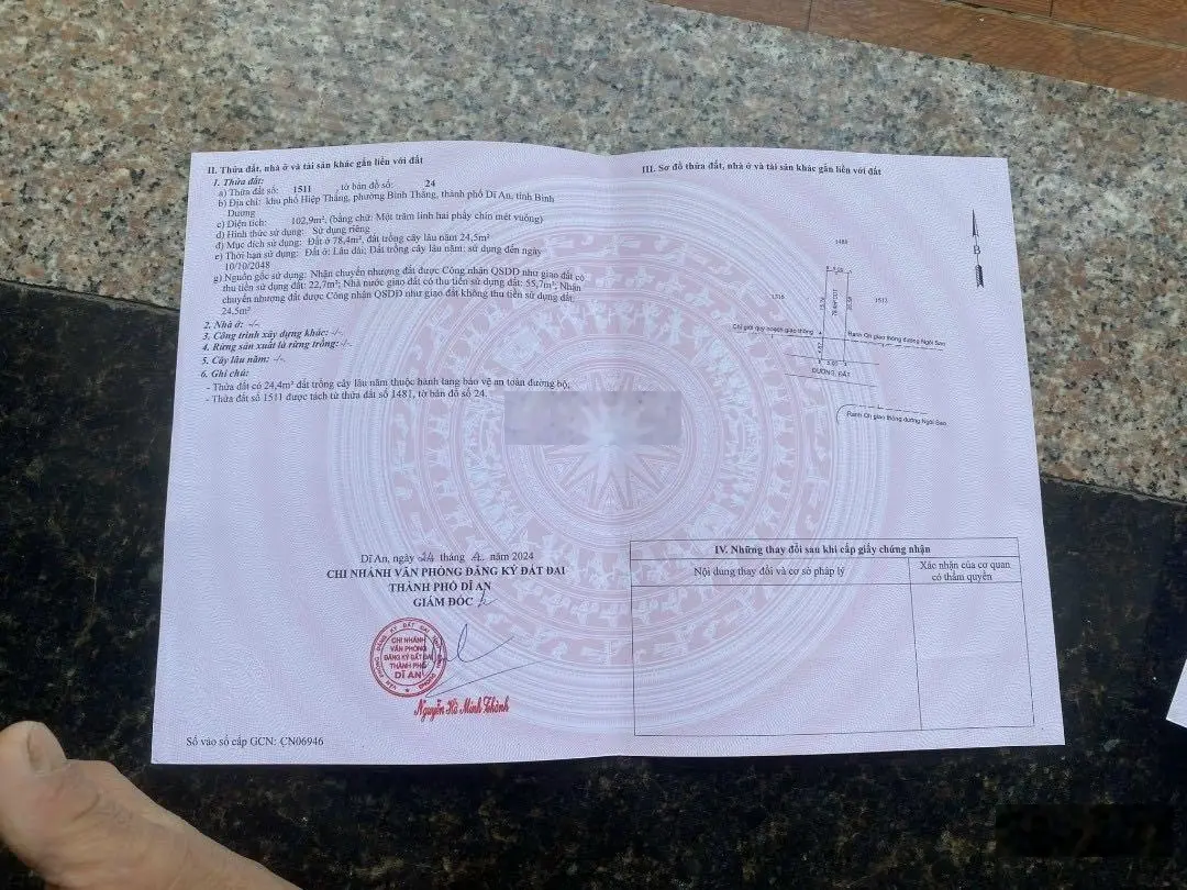 Chủ bán gấp 3 lô đất cách MT Thống Nhất (đường trục chính Đông Tây)15m,sát BXMD mới ngay làng ĐHQG