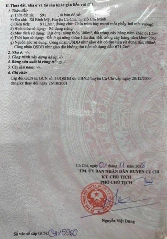 Bán đất mặt tiền Nguyễn Thị Da - Bình Mỹ - Củ Chi - HCM