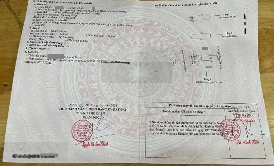 Bán nhà mặt tiền Võ Thị Sáu Dĩ An, gần BigC, 3 Tầng, 80m, kinh doanh tốt giá 7.2 tỷ
