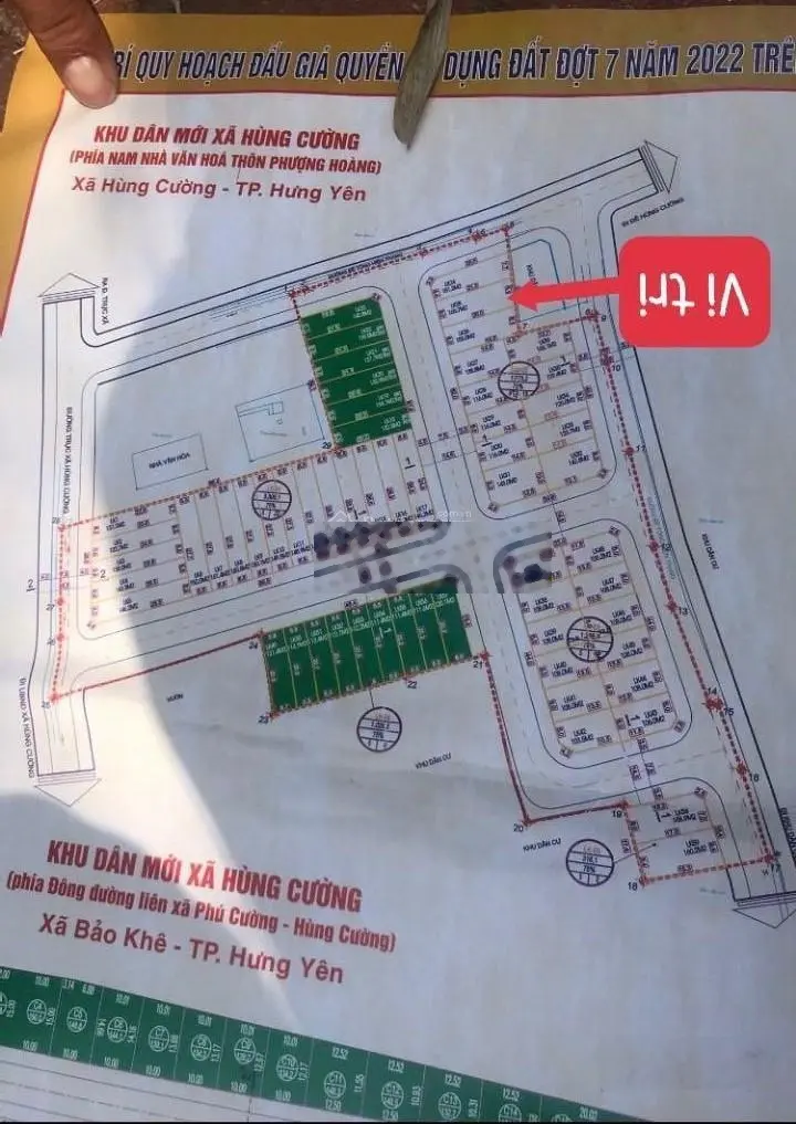Đất bán thuộc khu dân cư mới thôn Phượng Hoàng, xã Hùng Cường, tp Hưng Yên
