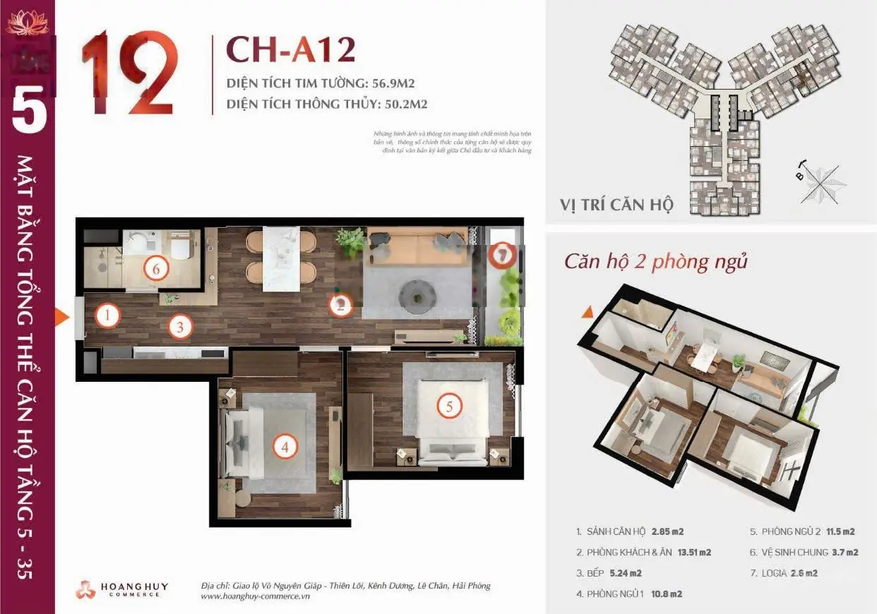 Duy nhất căn 2pn 1vs tại Hoàng Huy Commerce tòa cao cấp Lotus giá 1.860 cực tốt.Lh: 0989 488 ***
