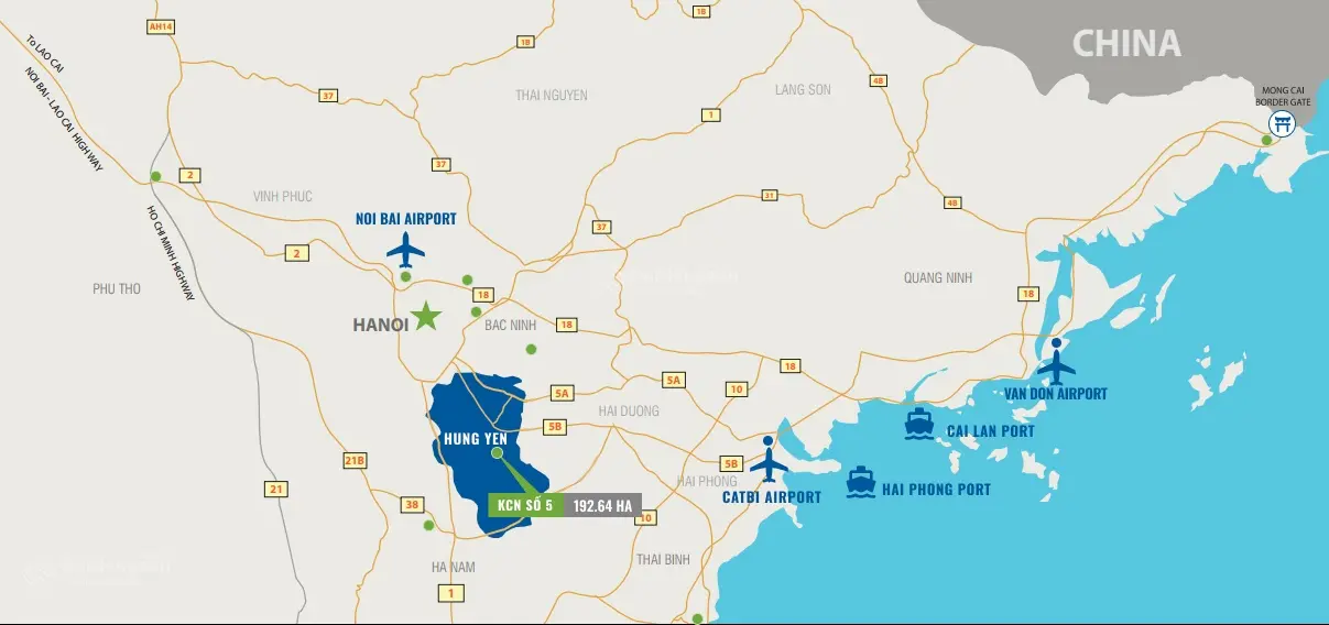 Đất công nghiệp mới cắt từ lô 1ha, ký trực tiếp CĐT KCN Số 5, Hưng Yên - giá tốt
