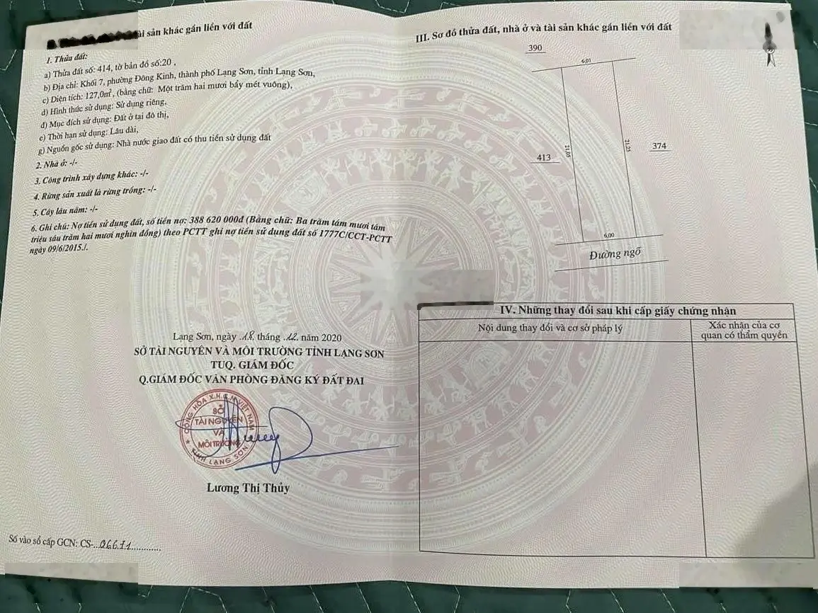 Bán đất giá 1,85 tỷ VND tại Đường Phai Vệ, Lạng Sơn