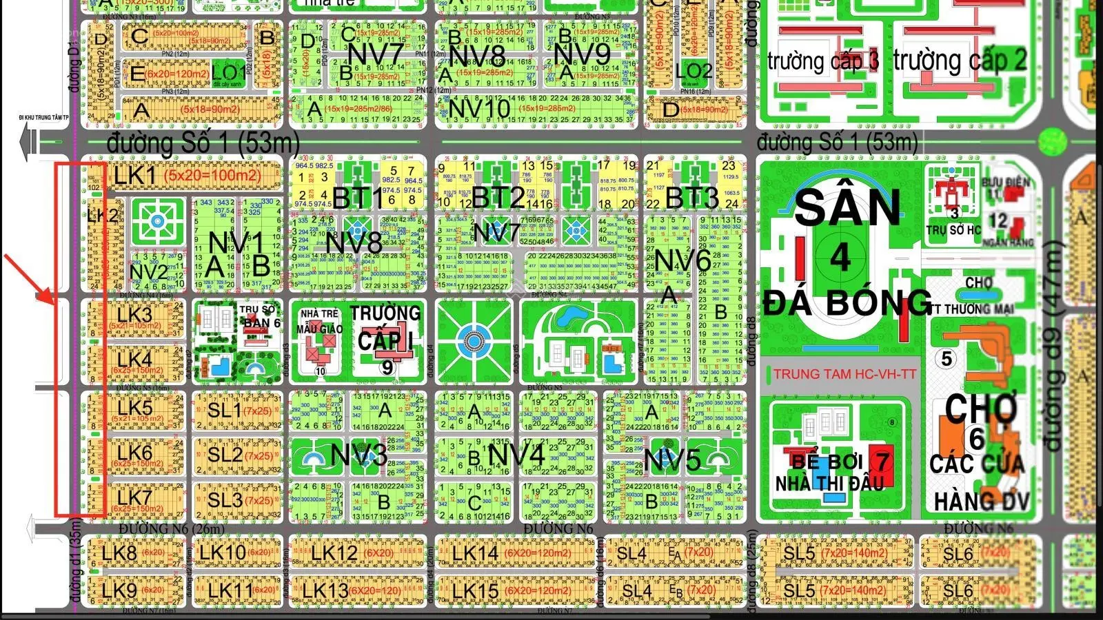 Cần bán nhanh nền đất mặt đường 35m(D1)105m2 trong dự án HUD tại xã Phước An - Long Thọ, Nhơn Trạch