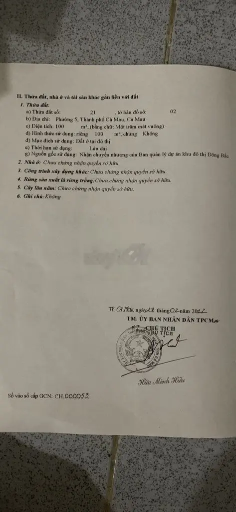 Cần bán gấp nhà nguyên căn nhà mặt tiền P.5 đường Ngô Gia Tự TP Cà Mau