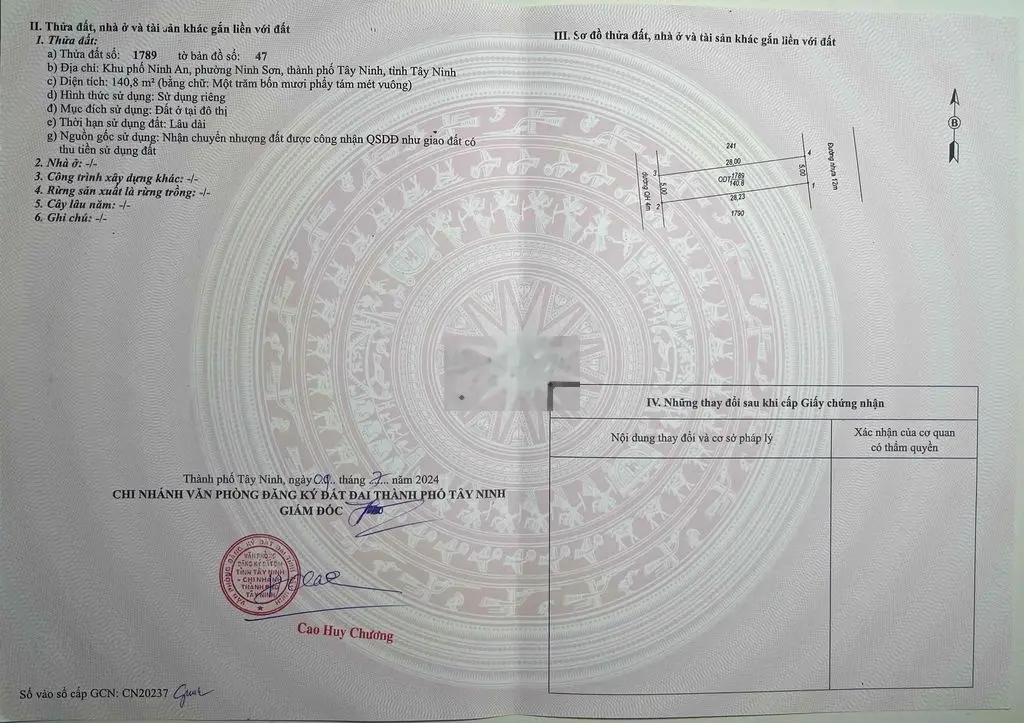 Bán đất chính chủ full thổ, sau chợ Ninh Sơn